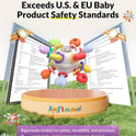 Baby Montessori Rattle & Teething Toys - Safe, Multi-Functional BPA-Free Silicone Sensory Learning Teether Baby Toys for Infant 0-12 Months Teething Relief & Fun Play Perfect Baby Gift for Boys Girls