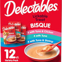 Delectables Bisque Lickable Wet Cat Treats - Chicken, Tuna & Shrimp, 12 count