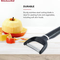 KitchenAid Y Peeler with Ergonomic Handle and Single Edge Blade – Dishwasher Safe with Protective Cover