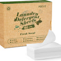 Poesie Laundry Detergent Sheets Fresh Scent 160 Count Clear Non-Plastic Hypoallergenic Liquid Less Sheets for Home Dorm Travel Camping & Hand Washing Clean No Waste