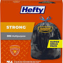 Hefty Strong Large Trash Bags, Black, 30 Gallon, 74 Count