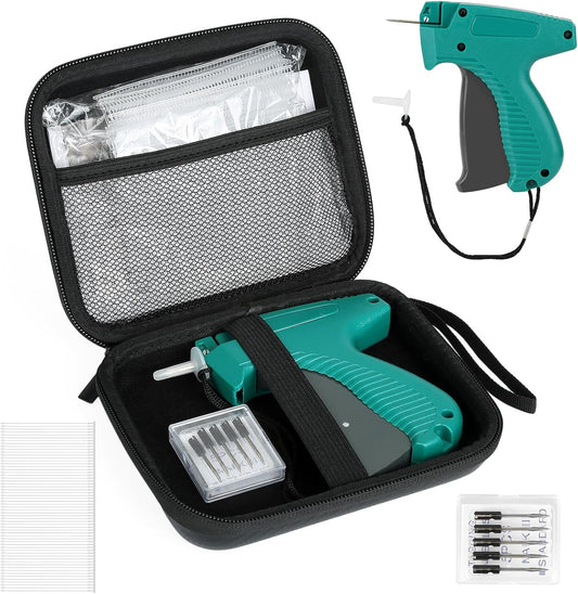 Tagging Gun for Clothing, Tag Attacher Gun Kit with 6 Needles, 1008pcs 2" Barbs Fasteners & 1 Hard Carrying Storage Case for Clothes Labeler （ Green)