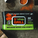 Crocodile Cloth Grill - 80 (15" x 10") Plant-based Cleaning Wipes. Safe on Skin & Multiple Surfaces. Infused with Aloe & Vitamin E. Large, Pre-Moistened & Absorbent.