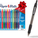 Paper Mate Profile Retractable Ballpoint Pens Bold, 1.4mm, Assorted Colors, 12 Count - Back to School, Home, Office, Teacher Supplies