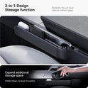 YONZEE 2-in-1 Car Steering Wheel Desk Tray & Car Seat Gap Filler Organizer – Foldable Carbon Fiber Look Table for Laptop, Eating Food, Writing – Multipurpose Travel Car Accessories
