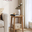 VASAGLE MAEZO Collection - Side Table, 2-Tier Small Square End Table, Nightstand with Tapered Legs, Curved Transitions, for Small Spaces, Living Room, Bedroom, Honey Brown ULET236K01
