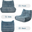 Bean Bag Chairs for Adults Giant Bean Bag Chair Memory Foam BeanBag Chair Bean Bag Sofa with Filler Faux Fur Fireside Beanbags Lazy Sofa for Living Room Bedroom Office (Bluegrey Plush, Single)