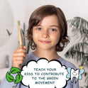 GREENZLA Kids Bamboo Toothbrushes, Natural Toothbrush Set, Soft Bristles, Durable Charcoal Wooden Brushes, Compostable Design for Toddlers and Children, 6 Pack