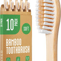 Bamboo Toothbrushes 10 Pack - BPA Free Soft Bristles Toothbrushes, Eco-Friendly, Natural Wooden Toothbrush