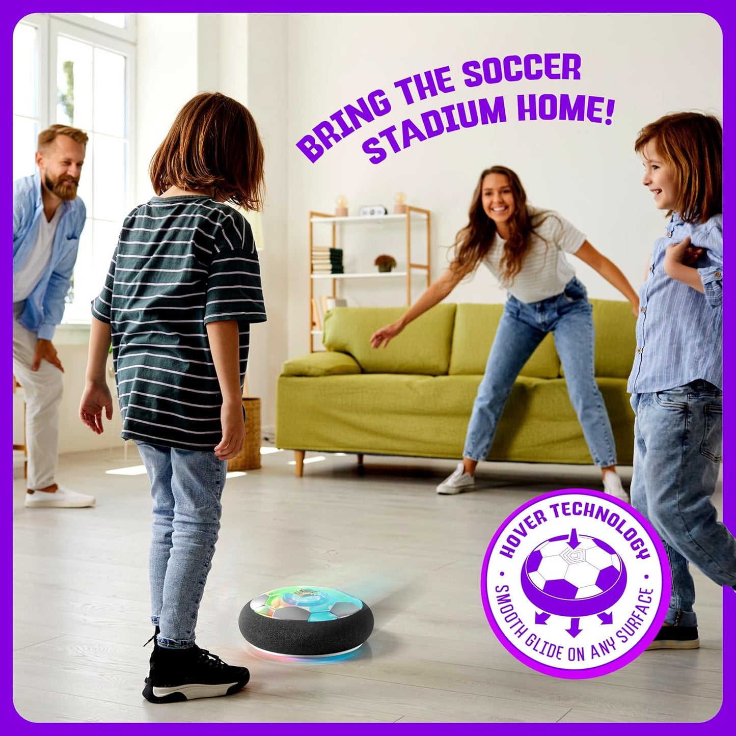 Ninja Blast Hover Soccer Light-Up Ball, Indoor Toy Games Gifts for Birthday, Kids, Boys for Age - 3 Years and up
