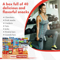 Jumbo Jumble Snack Box (40 Count) Protein Gift Care Package Snacks Variety Pack for Adults Teens Kids Men Women College Office Birthday (Protein Set)