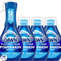 Dawn Platinum Powerwash Dish Spray, Dish Soap Liquid, Fresh Scent Bundle, 1 Spray (16oz) + 3 Refills (16oz each)(Pack of 4)