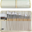 Paint Brushes Set of 24 Pieces Wooden Handles Brushes with Canvas Brush Case, Professional for Oil, Acrylic and Watercolor Painting