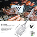 grilljoy 8PCS BBQ Grill Tools Set with Extra Thick Stainless Steel Spatula, Fork, Tongs & Cleaning Brush - Complete Barbecue Accessories Kit with Portable Bag - Perfect Grill Gifts for Men Black