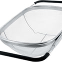 U.S. Kitchen Supply Stainless Steel Colander Strainer - 6-Quart Collapsible Colander with Expandable Rubber Handles - Rectangular Sieve, Fine Mesh Stainless Steel Strainers and Colanders for Kitchen