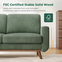 Vesgantti 68" Loveseat Sofa - Green, Comfy Corduroy with Spring Cushion, Solid Wood Frame, Modern Deep Seat, Bedroom & Living Room, Office Couch