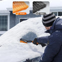 AstroAI 2 Pack 27" Snow Brush and Ice Scrapers for Car Windshield, Detachable Snow Scrapers with Ergonomic Foam Grip for Cars, Trucks, SUVs (Heavy Duty ABS, PVC Brush, Orange)