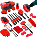 35Pcs Car Detailing Kit, Car Cleaning Kit with Windshield Cleaning Tool and Tool Box, Interior & Exterior Auto Care Supplies and Brushes (B：35PCS-R)