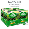Green Mountain Coffee Roasters Breakfast Blend Single-Serve Keurig K-Cup Pods, Light Roast Coffee, 96 Count