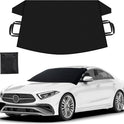 EcoNour Windshield Cover for Ice and Snow - Universal Fit for Car, SUV, Truck, Heavy Duty 600D Oxford Fabric Frost Protector for Ice & Sleet, Includes Anti-Theft Straps, Medium (69"x42")