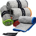 Acteon Microfiber Gym Towels 5 Pack, Quick Dry Silver ION Odor-Free Sweat Towel, Super Absorbent Fast Drying for Men & Women, Workout, Yoga, Running, Hiking, Travel – 16x30.5 Inch