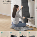 SONGMICS MAZIE Collection - 43 Inches Folding Storage Ottoman Bench, Ottoman Foot Rest, End of Bed Bench, Storage Chest, Load 660 lb, for Living Room, Bedroom, Entryway, Dark Gray ULSF77K