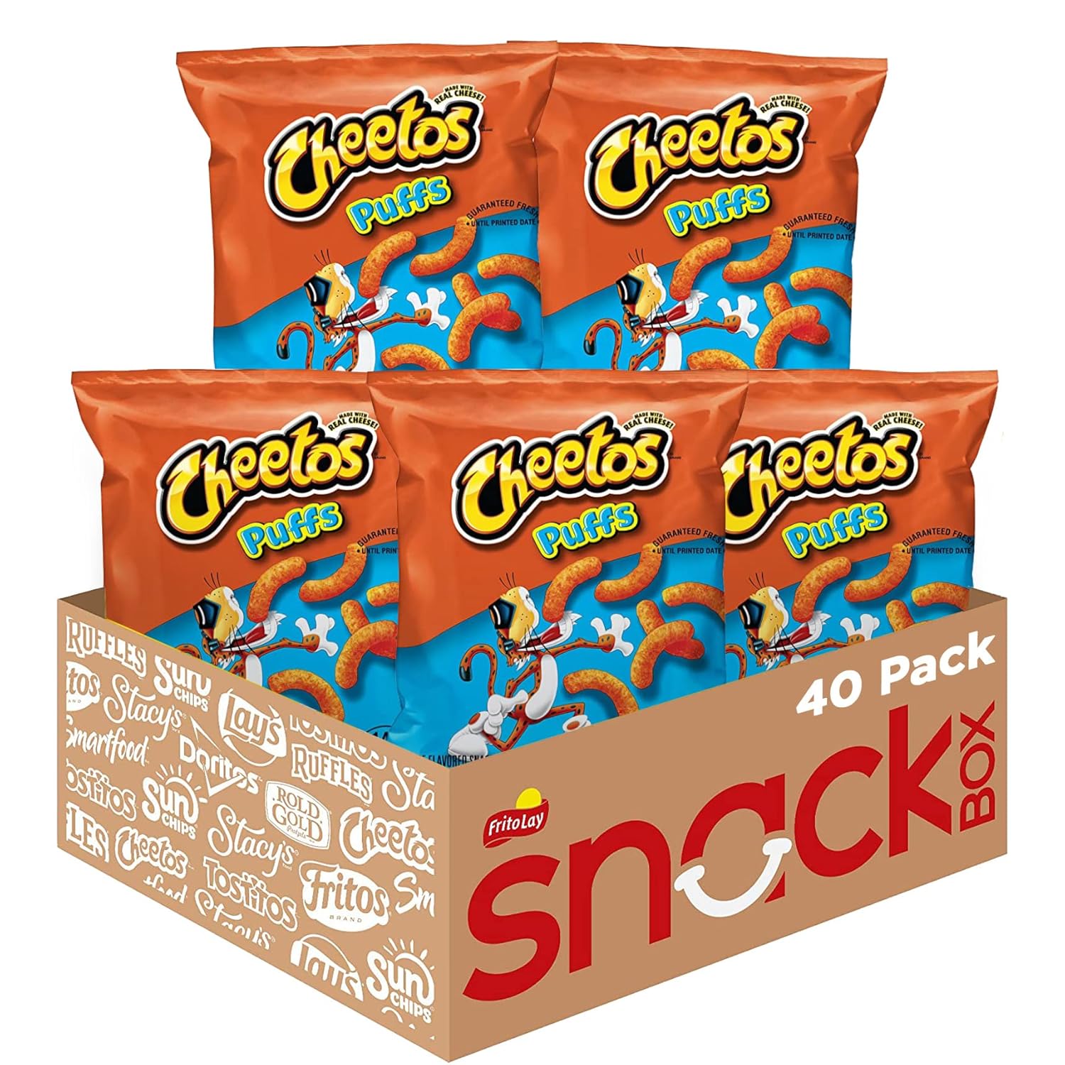 Cheetos Cheese Flavored Snacks, Puffs, 0.875 Ounce (Pack of 40 ...