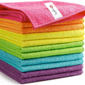 Orighty Microfiber Cleaning Cloth Pack of 12, Highly Absorbent Cleaning Supplies, Lint Free Cloths for Multiple-use, Powerful Dust Removal Clean Rags for House, Kitchen, Car Care(12x12 inch)