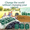 Cleanomic Compostable* Gallon Size Food Storage Bags (25 Eco Zip) Freezer and Leak Proof, Also Available Quart, Snack and Sandwich Bags
