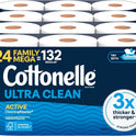 Cottonelle Ultra Comfort Toilet Paper with Cushiony CleaningRipples Texture, Strong Bath Tissue, 24 Family Mega Rolls = 108 Regular Rolls (4 Packs of 6)