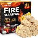 Shwuevei 65 pcs Fire Starter - Natural Fire Starters for Fireplace, Pellet Stove & Wood, Fire Pit, Smoker, BBQ, Chimney, Pizza Oven - Fire Starters for Grill, Charcoal Starter