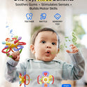 Baby Montessori Sensory Teething Toy – Safe, Multi-Functional BPA-Free Silicone Teether Toy for Babies 0-12 Months – Vibrant Rattle for Teething Relief & Fun Play – Perfect Baby Toys for Boys & Girls