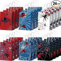 Epakh 24 Pcs Spider Party Favors Bags with Handles Spider Birthday Party Decorations Double Sided Goodie Candy Bags (Class Spider)