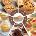 Non-stick 200pcs Standard Cupcake Liners for Baking, Natural, Food-grade Cupcake Wrapper, Greaseproof Parchment Muffin Liners