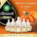 Air Wick Plug In Advanced Scented Oils Refills, Harvest Pumpkin + Spice, 5 ct