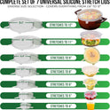 Reusable Silicone Stretch Lids for Food Storage in Fridge - Elastic Heat-Resistant Bowl Covers, Cups, Cans, Jars - Universal Food Grade Lid for Round and Rectangle Containers - Dishwasher Safe -7 Pack