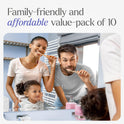 Bamboo Toothbrushes Medium Bristles 10 Pack - BPA Free Medium Bristles Toothbrushes for Adults - Eco-Friendly, Natural Wooden Toothbrush