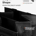 HOTOR Trunk Organizer - Car Organizer, Foldable Trunk organizer for SUVs & Sedans, Sturdy Car Organization for Car Accessories, Tools, Sundries, Black, 2 Compartments, 21.3"×12.6"×10.6"