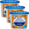 Arm & Hammer Clean Burst Moisture Absorber and Odor Eliminator Tubs, 14 oz, 3 Pack, Attract and Trap Excess Moisture, Eliminate Musty Odors, Convenient and Effective, White