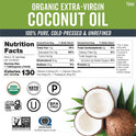 Viva Naturals Organic Coconut Oil, 16 fl oz – Unrefined, Cold-Pressed Extra Virgin Coconut Oil, USDA Organic & Non-GMO, Natural Cooking Oil, Hair Oil & Skin Oil