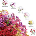 24 Bundles Artificial Flowers for Outdoor,No Fade Fake Plastic Flowers Faux Plants for Decoration Hanging Planters Indoor Outside Garden Porch Window Box Home Wedding Farmhouse - Cart Shape