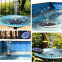 AISITIN 3.5W Solar Fountain Pump for Water Feature Outdoor DIY Solar Bird Bath Fountain with Multiple Nozzles, Solar Powered Water Fountain for Garden, Ponds, Fish Tank and Aquarium - Cart Shape