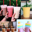20 oz Clear Plastic Cups with Lids and STRAWS, Disposable Drinking Cups for Cold Drinks, Iced Coffee, Milkshakes, Smoothies, 25 Sets