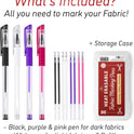 Lange & König Heat Erasable Fabric Marking Pens for Sewing - 4 Pens + 8 Refills - Sewing Supplies Quilting Supplies Sewing Accessories Embroidery Supplies Pen Tailors Chalk Fabric Chalk Alternative