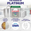 Cascade Platinum Power Boost Dishwasher Pods, Dishwasher Detergent, Dishwasher Soap, Dish Tabs, Dishwashing Tablets, Dish Detergent, Lemon, Actionpacs, 37 Count