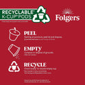 Folgers Classic Roast, Medium Roast Coffee, Keurig K-Cup Pods, 12 Count Boxes (Pack of 6)