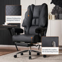 Big and Tall Office Chair 400lbs Wide Seat, Leather High Back Executive Office Chair with Foot Rest, Ergonomic Chairs Lumbar Support for Lower Back Pain Relief (Black)