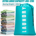 Laundry Bag,2 Pack Travel Laundry Bags for Dirty Clothes,Large Laundry Bags for Camping & Traveling,Dirty Clothes Travel Bag,24" x 36" (Cyan + Gray)