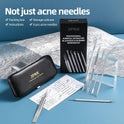 JPNK Blackhead Remover Tool Comedones Extractor Acne Removal Kit for Blemish, Whitehead Popping, 6 Pcs Zit Removing for Nose Face Tools with a Leather Bag