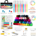 INSCRAFT 113 Piece Crochet Kit with Yarn Set– 1600 Yards Assorted Yarn for Knitting and Crochet, 73PCS Crochet Accessories Set Including Ergonomic Hooks, Knitting Needles & More Ideal Beginner Kit